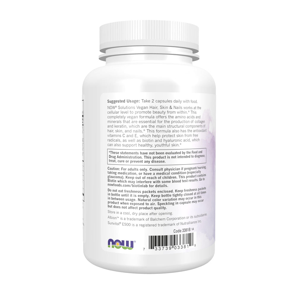 NOW Foods Biotin 5000mcg capsules indicate high potency for keratin support.