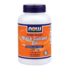 NOW Foods Black Currant Oil bottle with 1000 mg softgels for essential fatty acids support