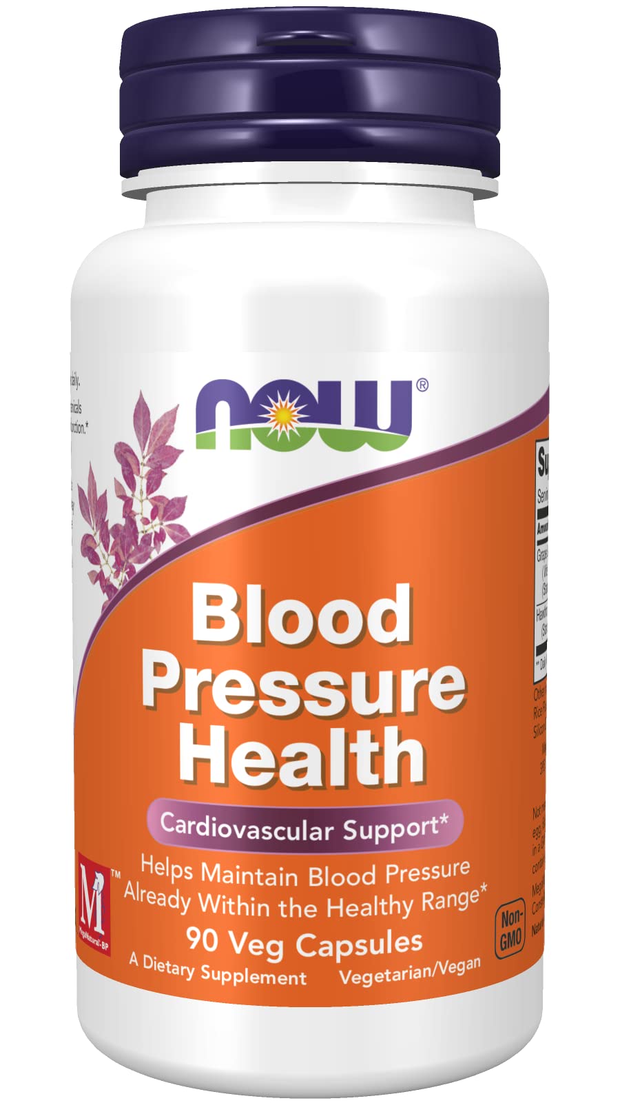 NOW Foods Blood Pressure Health bottle front for easy daily use.