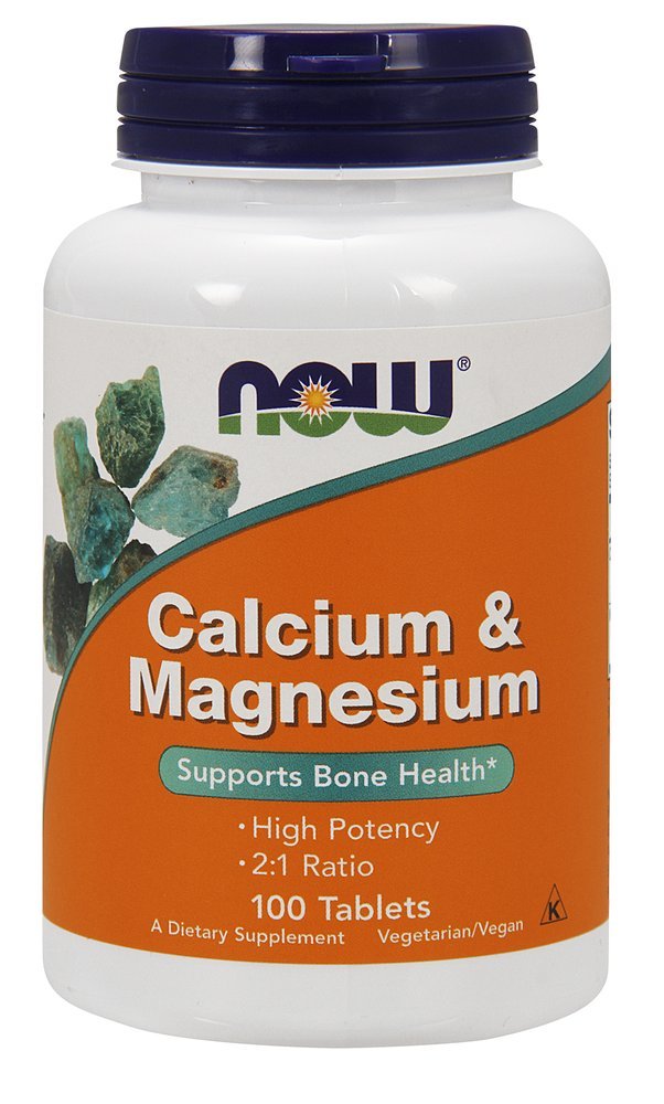 Now Foods Cal Mag 500/250mg bottle provides daily mineral support.