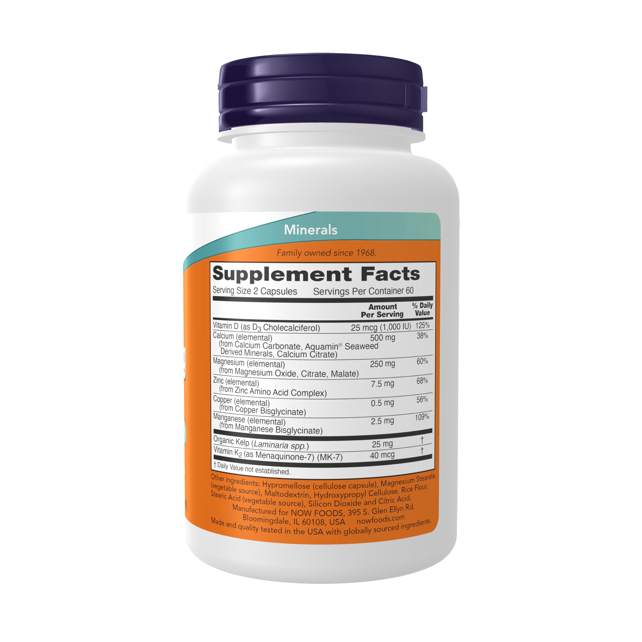 Close-up of Cal-Mag ingredients label showing trace minerals