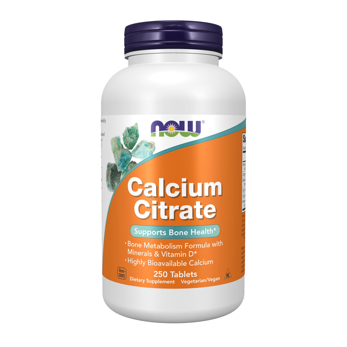 NOW Foods Calcium Citrate with Vitamin D bottle shown for daily bone support.