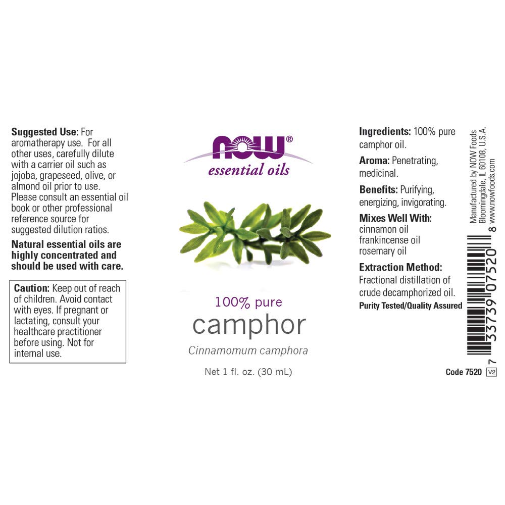 NOW Foods Camphor Oil diffuser aroma energizing a space