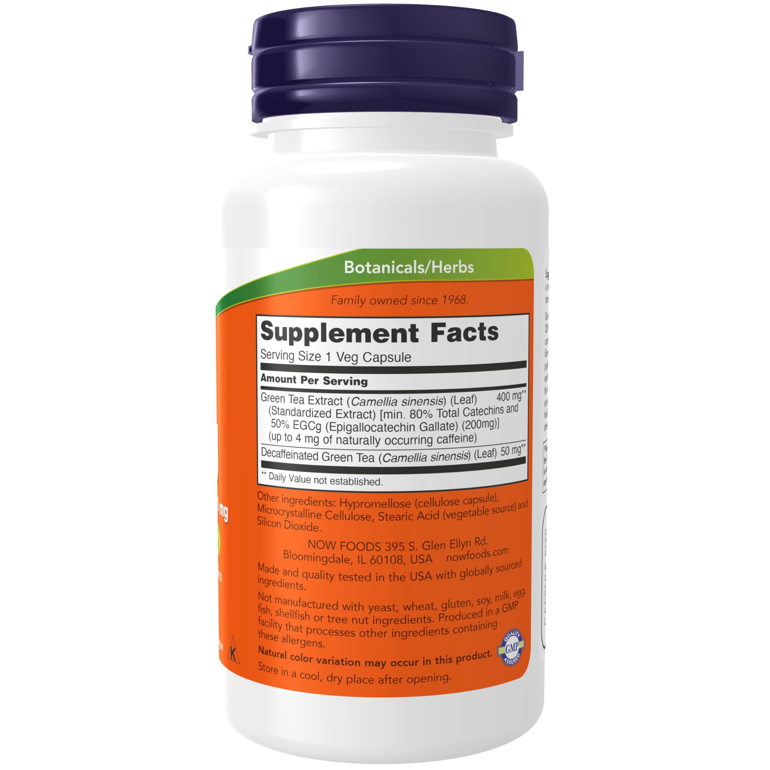NOW Foods cápsulas veganas de té verde, 200 mg EGCg para uso diario.