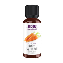 NOW Foods carrot seed oil bottle for diffuser use and grounding aroma