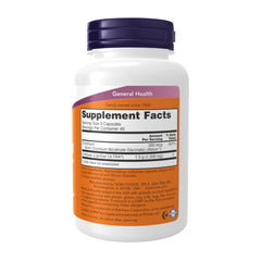 NOW Foods Chitosan 500 mg capsules on a pack shot with a clean wellness design.