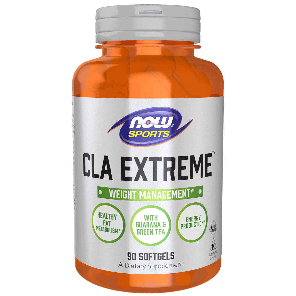 NOW Foods CLA Extreme bottle front for healthy fat metabolism and energy support.