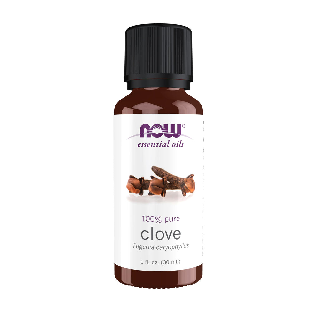 NOW Foods clove oil bottle ready for aromatherapy balance