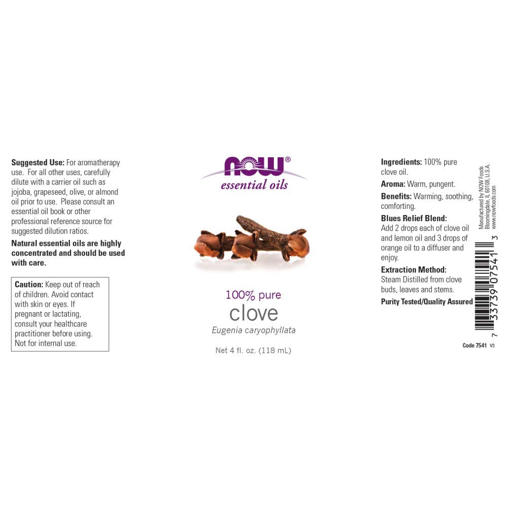 NOW Foods Clove oil dropper for precise diffuser and blend application