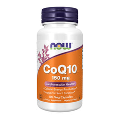 NOW Foods CoQ10 150 mg bottle front view highlighting quality for daily energy support