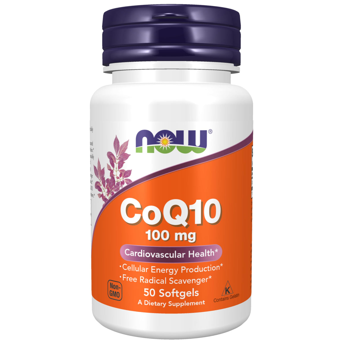 NOW Foods CoQ10 softgel bottle front view suggesting daily energy support