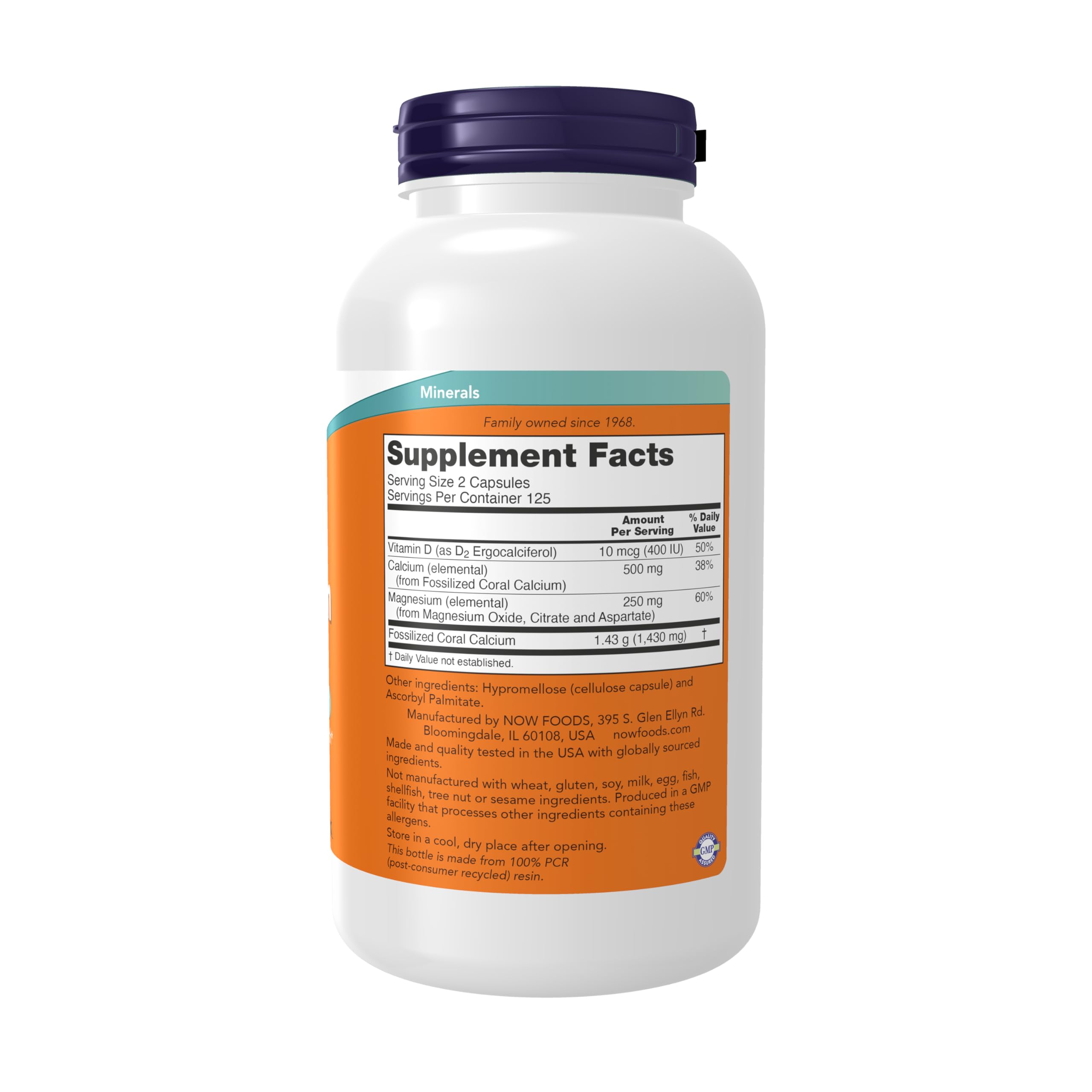 NOW Foods Coral Calcium Plus capsules ready to take as part of daily bone-support routine