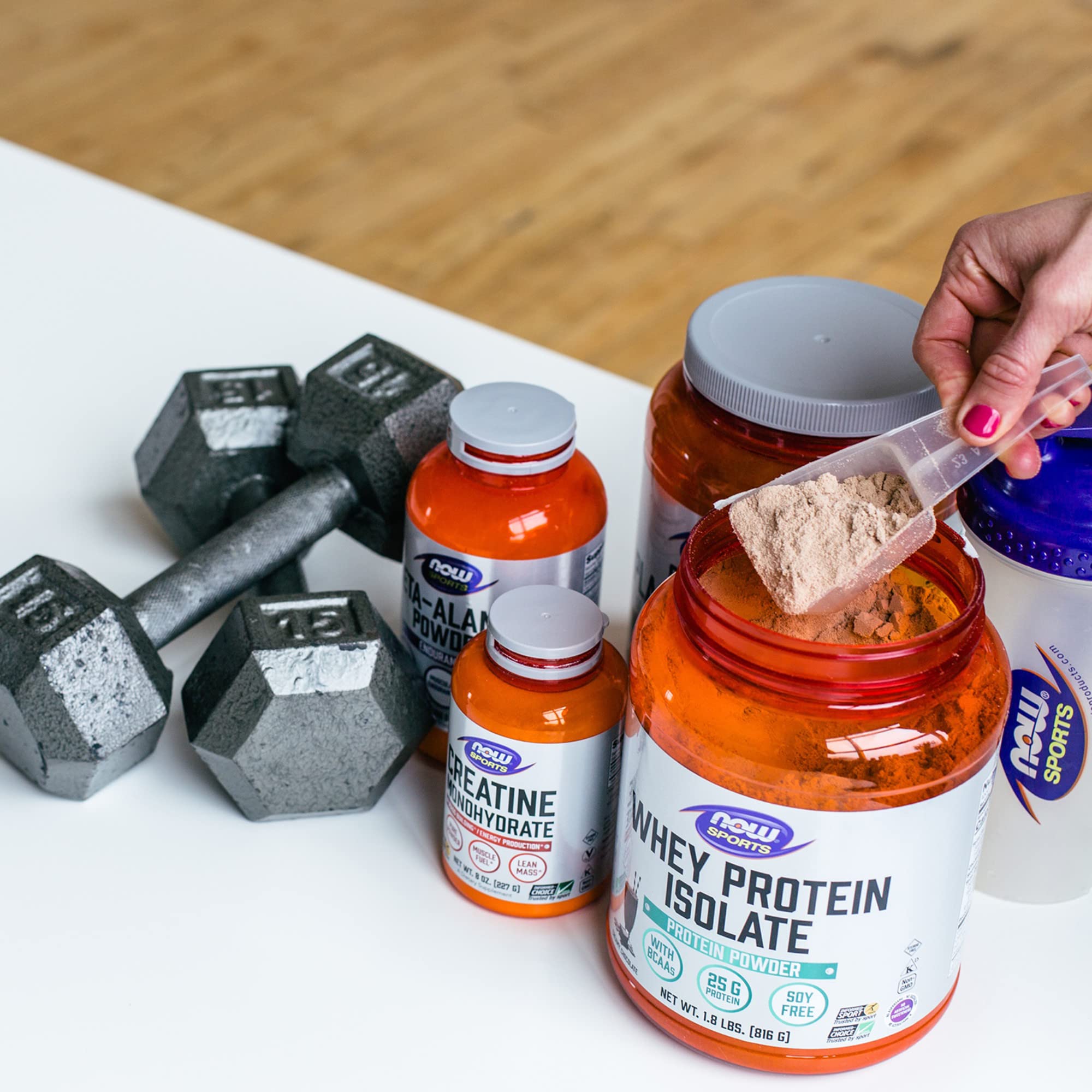 NOW Foods Creatine Monohydrate GMP seal emphasizing quality assurance