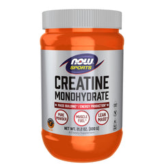 NOW Foods Creatine Monohydrate powder bottle front highlights lean mass support