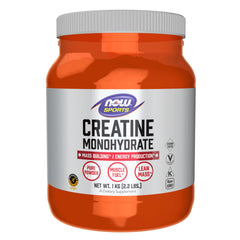 NOW Foods Creatine Monohydrate Powder bottle ready for a workout energy boost.