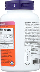 NOW Foods D-Mannose capsules close-up showing 500 mg dose.