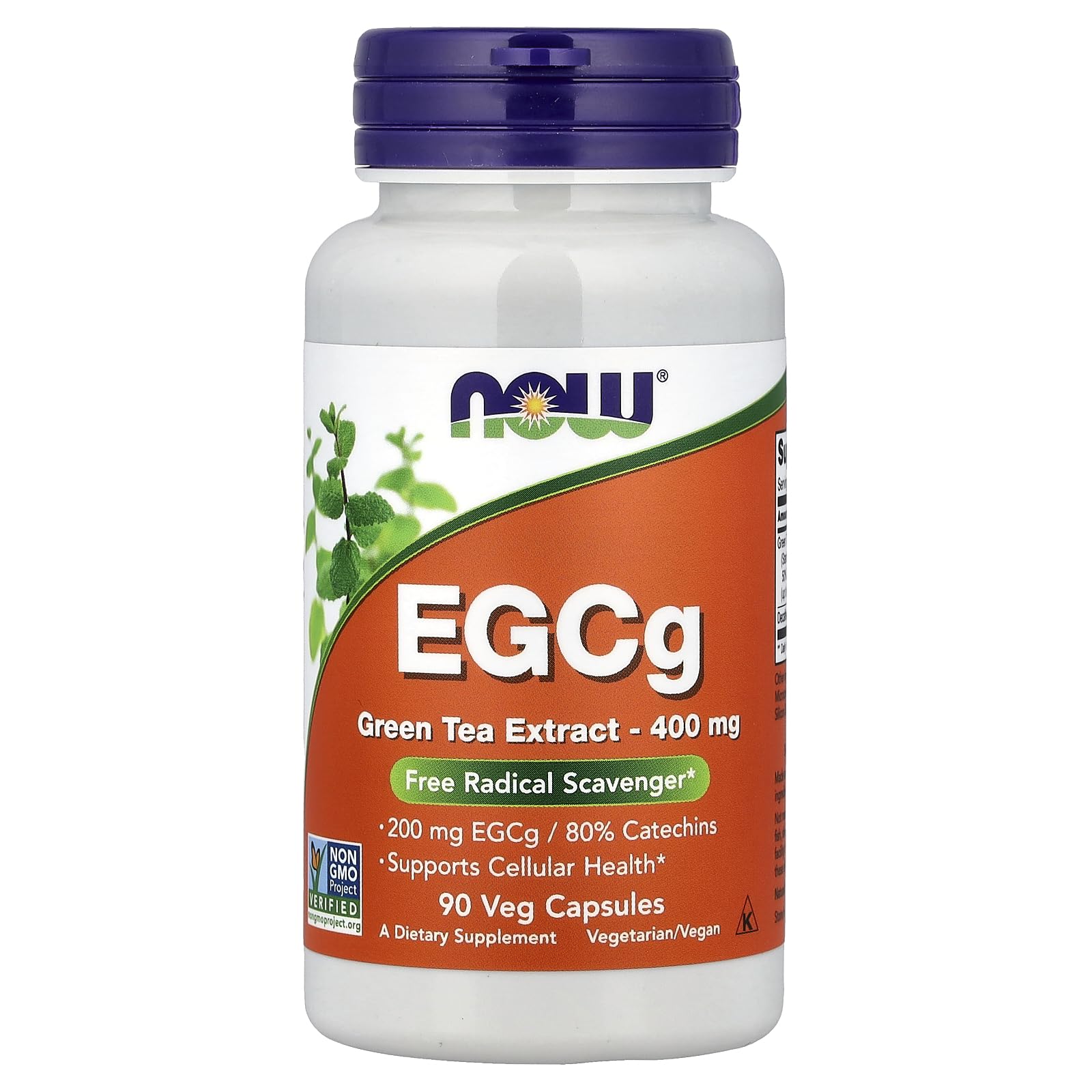 NOW Foods EGCG green tea extract bottle with capsules for daily antioxidant support