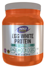 NOW Foods Egg White Protein Powder canister for post-workout protein and clean nutrition.