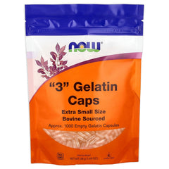 NOW Foods empty gel caps 3-1000 caps bottle for easy DIY supplement filling.