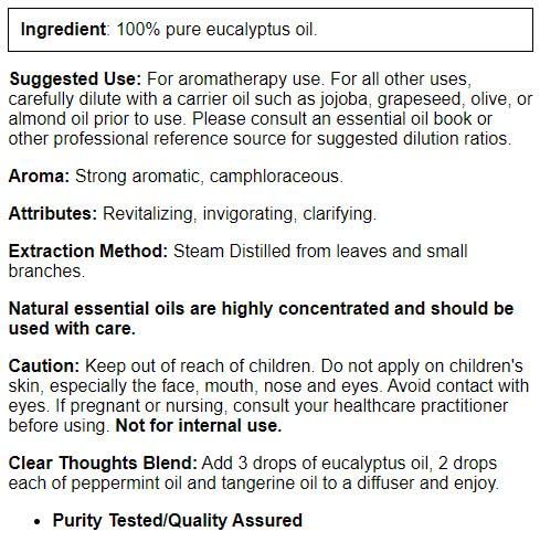 NOW Foods Eucalyptus oil close-up for diffuser use and room scent