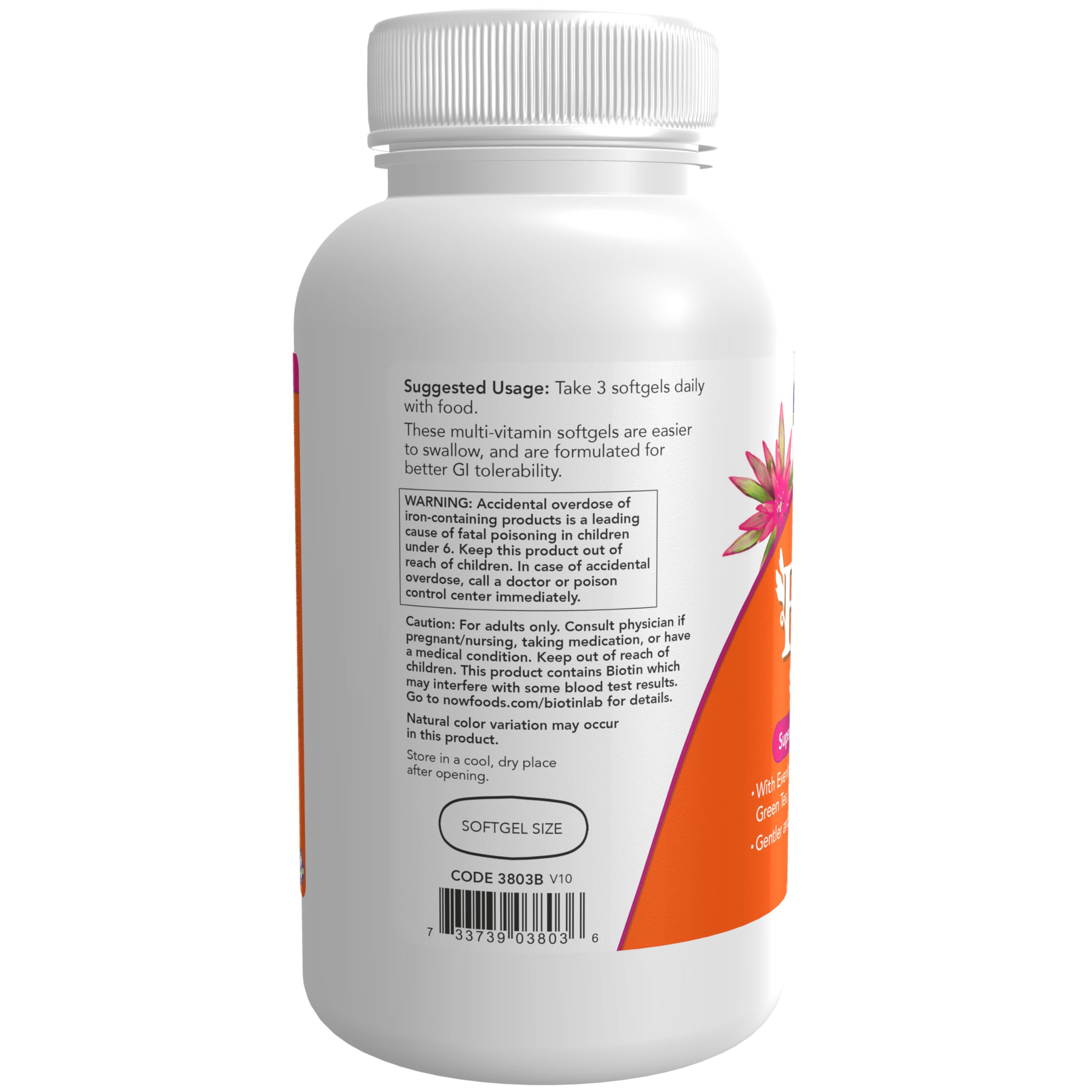 NOW Foods Eve Superior Women's Multi label shot features cranberry and green tea extracts.