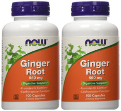 NOW Foods Ginger Root 550mg bottle front view for digestive support