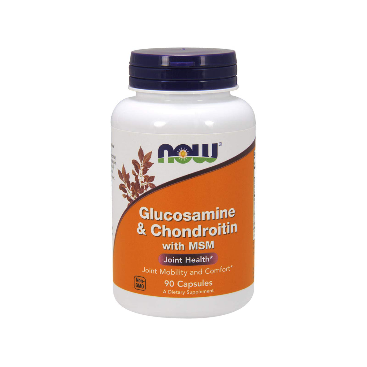 NOW Foods Glucosamine & Chondroitin with MSM bottle supports joint mobility and comfort