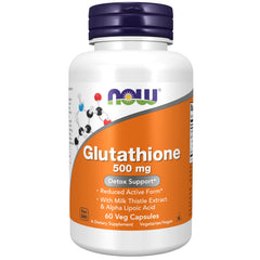 NOW Foods Glutathione 500 mg bottle for daily antioxidant support.