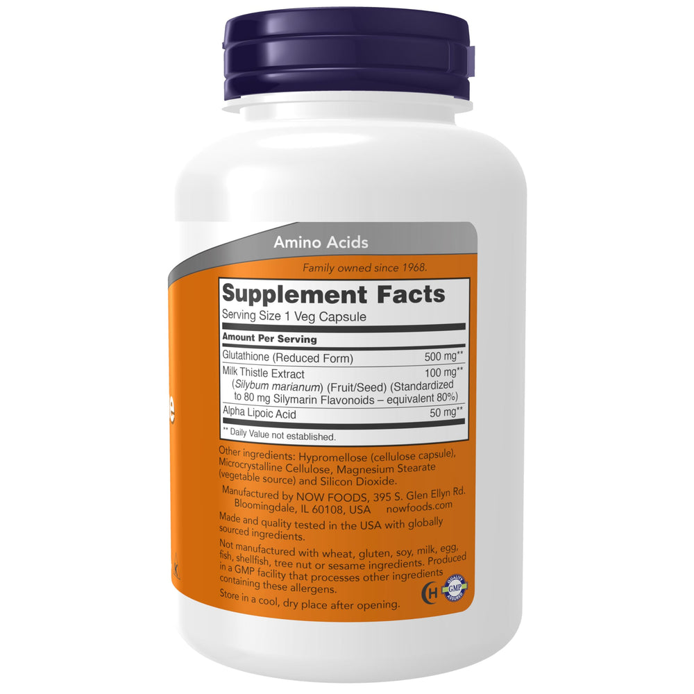 NOW Foods Glutathione vegan capsules on a tray for daily immune support