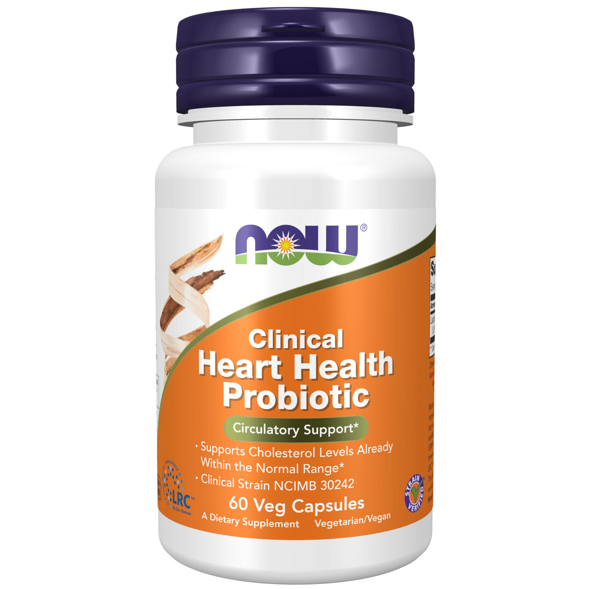 NOW Foods Heart Health Probiotic bottle for daily heart support.