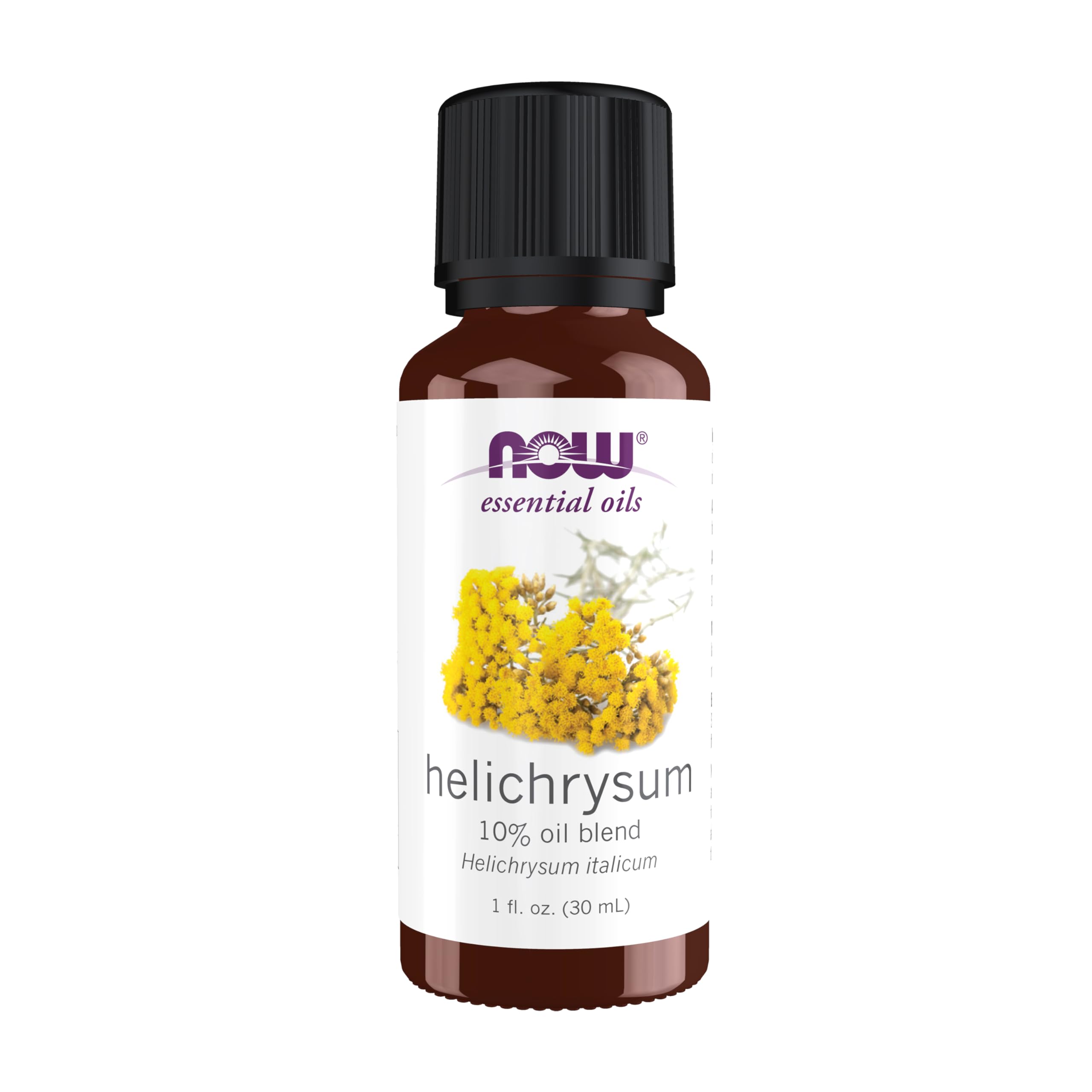 NOW Foods Helichrysum oil bottle pour for easy diffuser use
