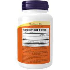 NOW Foods Hemp Seed Oil Softgels being poured, convenient source of essential fats.