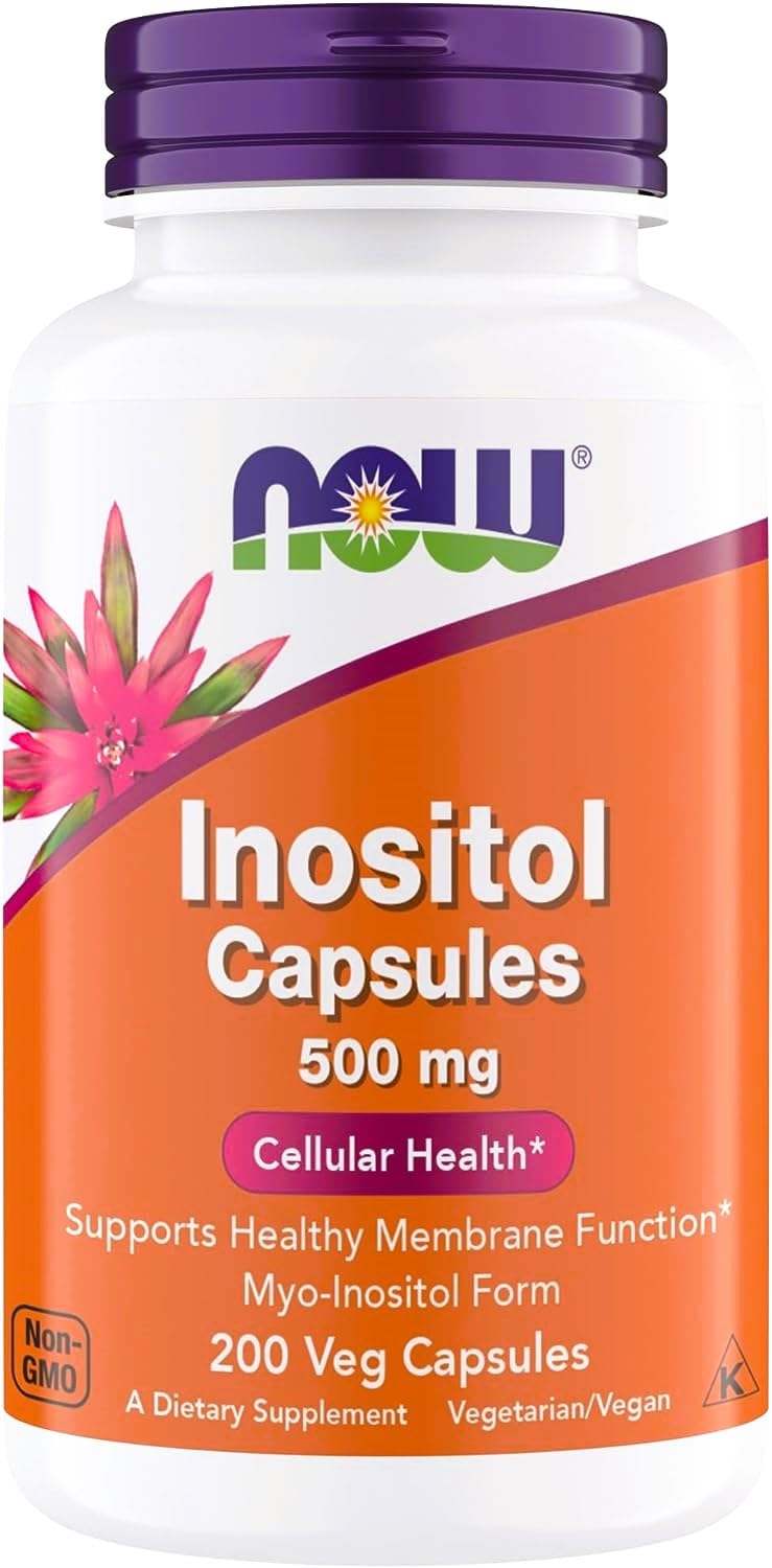 NOW Foods Inositol 500 mg bottle shown for cellular health