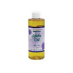 Now Foods Jojoba Oil bottle pour for skin and hair care, versatile natural moisturiser.