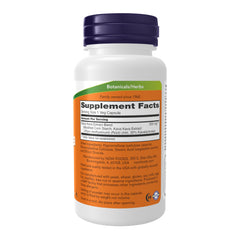 NOW Foods Kava Kava capsules close-up highlighting 60 vegan capsules for daily use