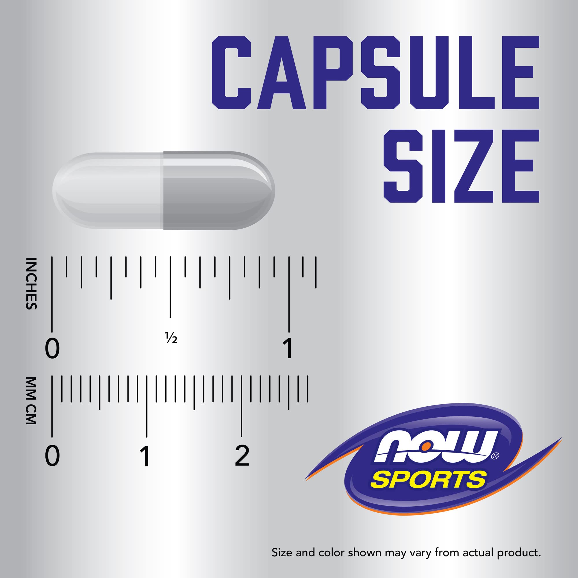 NOW Foods Kre-Alkalyn Creatine bottle side view showing on-the-go sports supplement