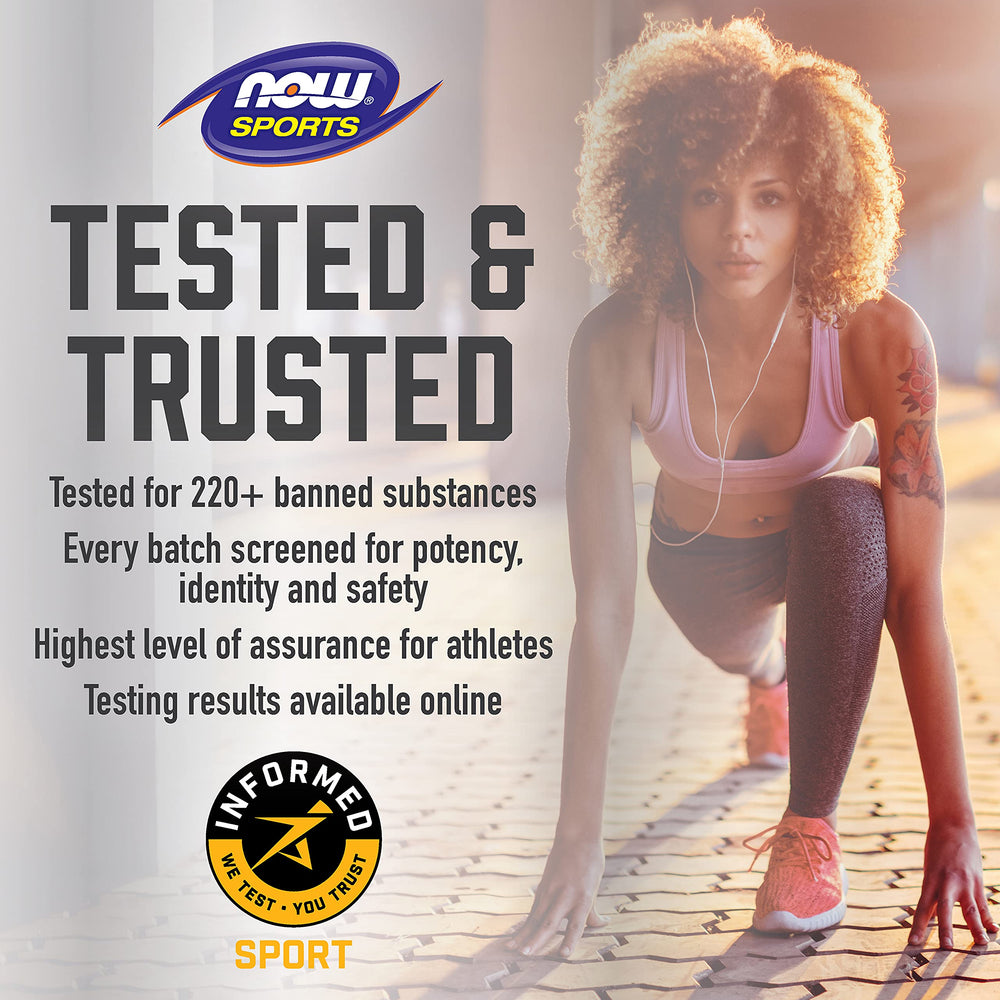 NOW Foods Kre-Alkalyn Creatine bottle label design close-up for clear dosage information