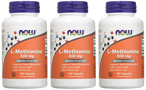 NOW Foods L-Methionine 500 mg bottle label detail for daily detox support