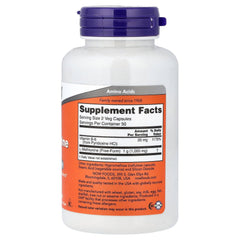 NOW Foods L-Methionine caps closeup with vitamin B-6 for better absorption