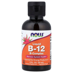 NOW Foods Liquid B-12 bottle for daily energy support.