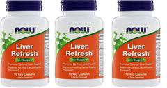 Now Foods Liver Refresh bottle back view highlighting three-pack details