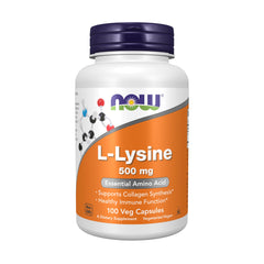 NOW Foods L-Lysine capsules ready to add to daily supplement routine for protein intake support