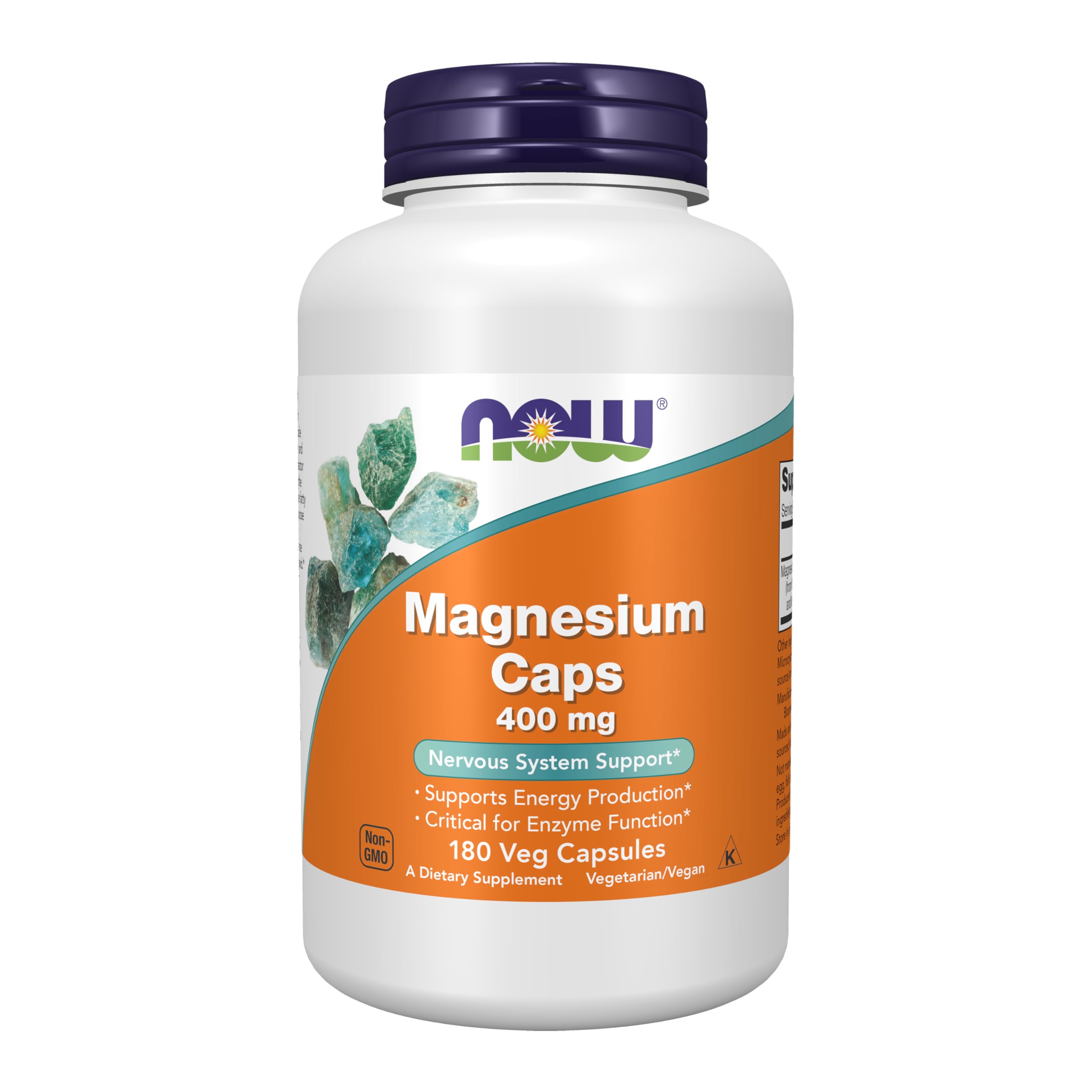 NOW Foods Magnesium 400 mg bottle front view for daily mineral support