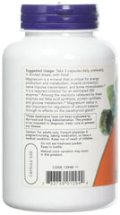 NOW Foods Magnesium Citrate caps 120 Vcaps cap close-up highlighting easy-to-swallow capsules.