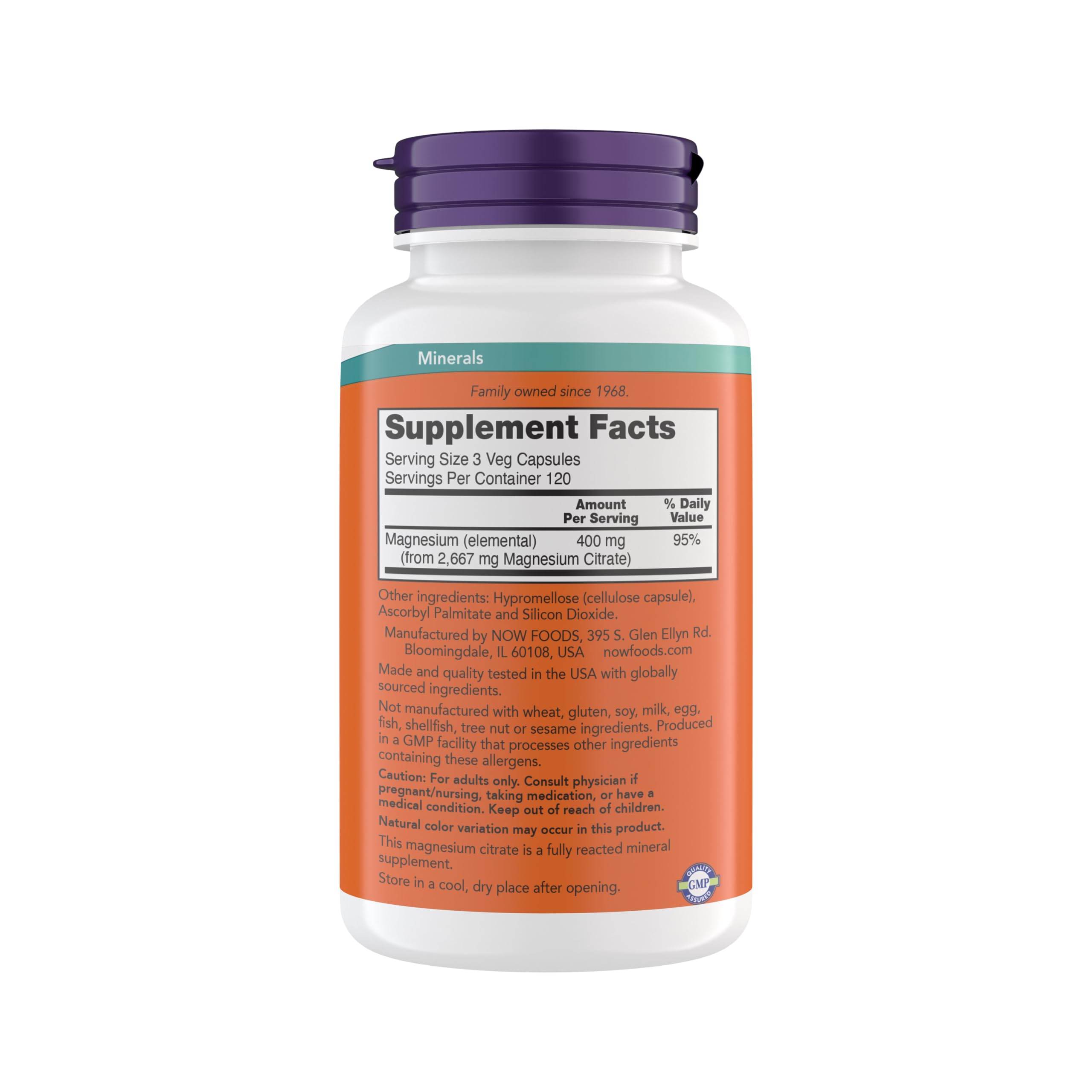 Now Foods Magnesium Citrate capsules pour illustrates easy daily mineral support for metabolism.
