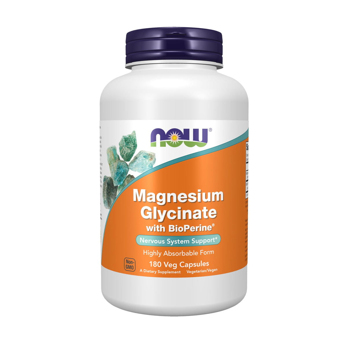 Now Foods magnesium glycinate bottle front showing high-absorption mineral supplement