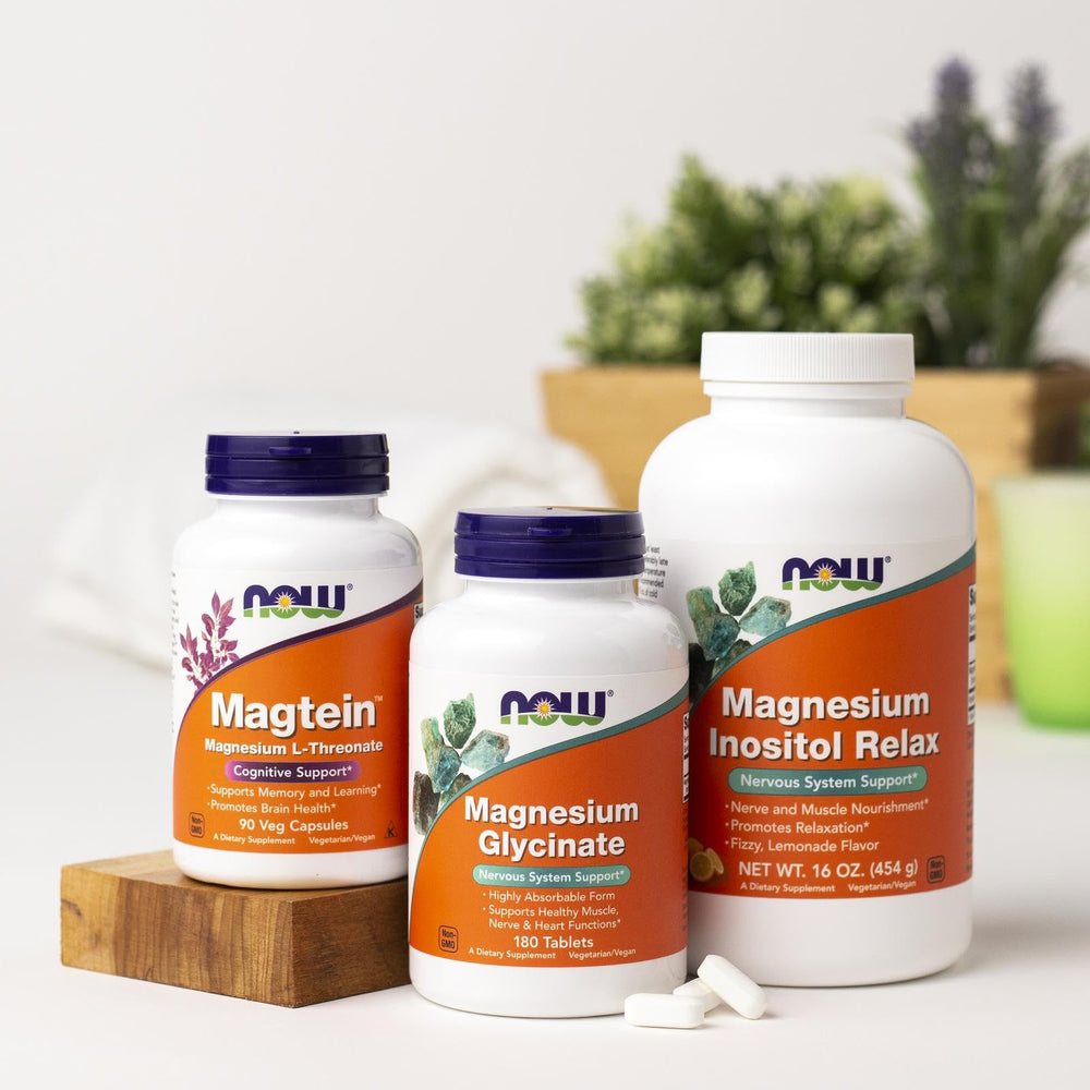 NOW Foods Magnesium Glycinate easy daily-use with meals for absorption