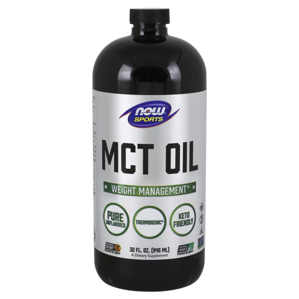 NOW Foods MCT 100% Oil bottle pour for everyday fueling ideas