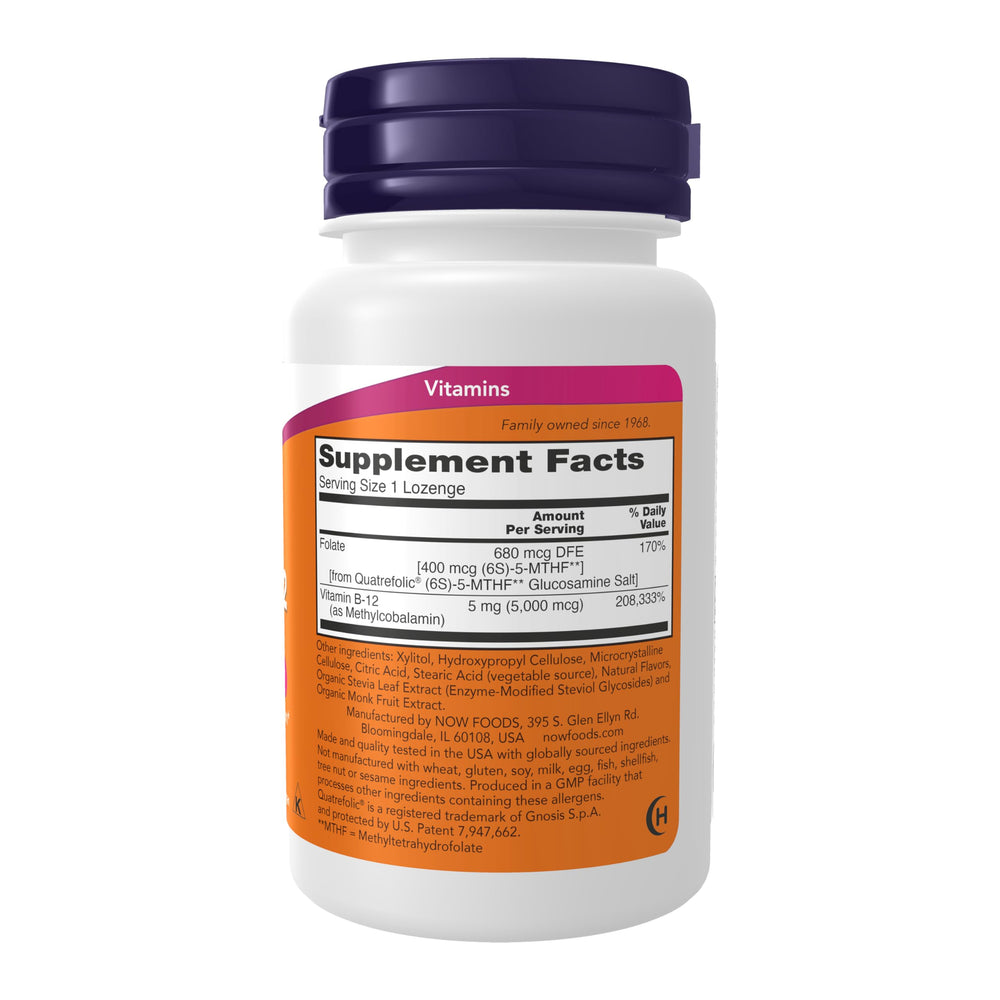 NOW Foods Methyl B-12 pastillas masticables para energía sostenida