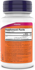 NOW Foods Methyl Folate tablets front view supporting neurotransmitter synthesis.